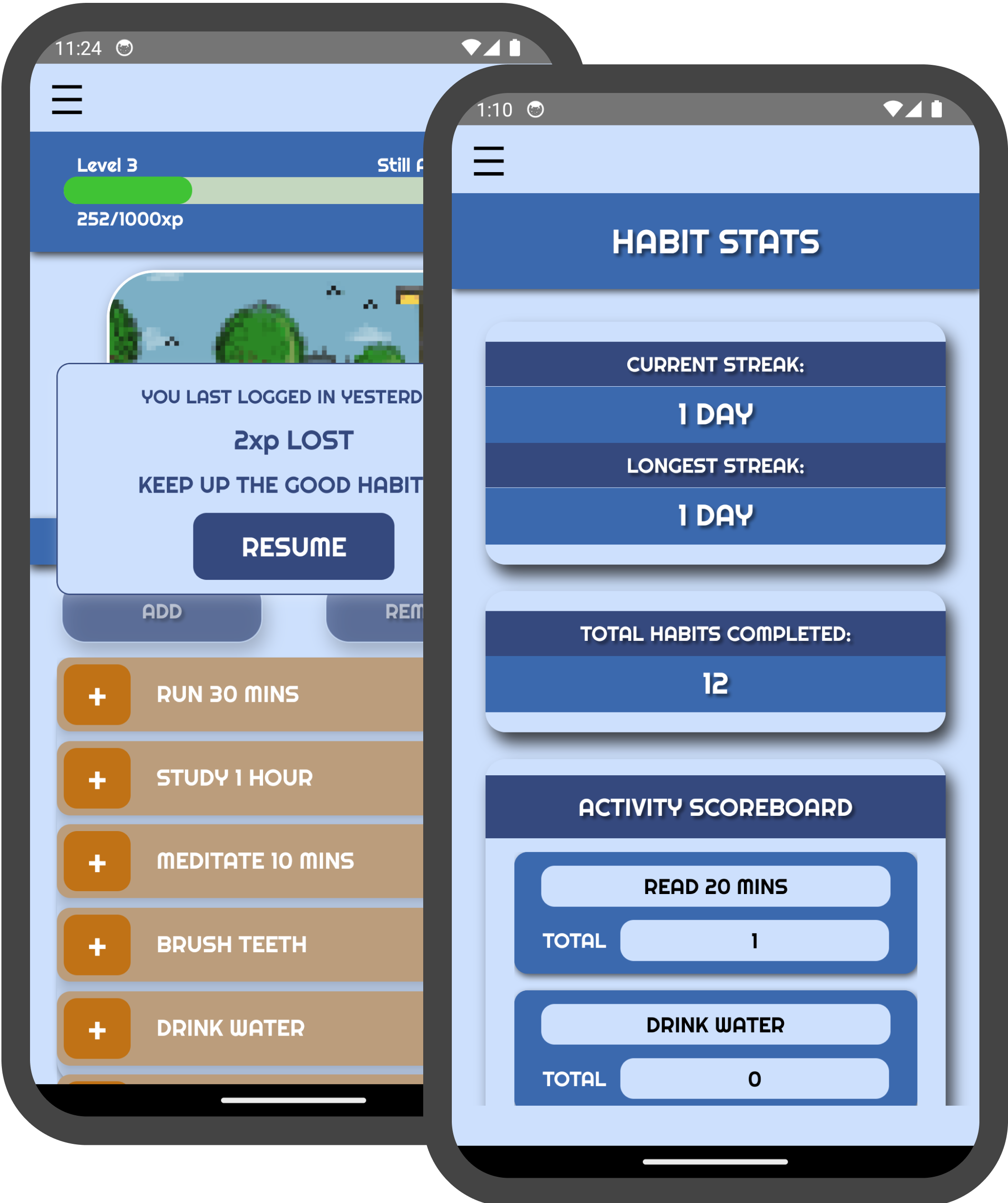 ScreenShots of Habitato Stats Screen 